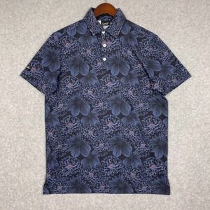 Sunday Swagger Shirt Mens S Midnight Golf Polo Floral All Over Print